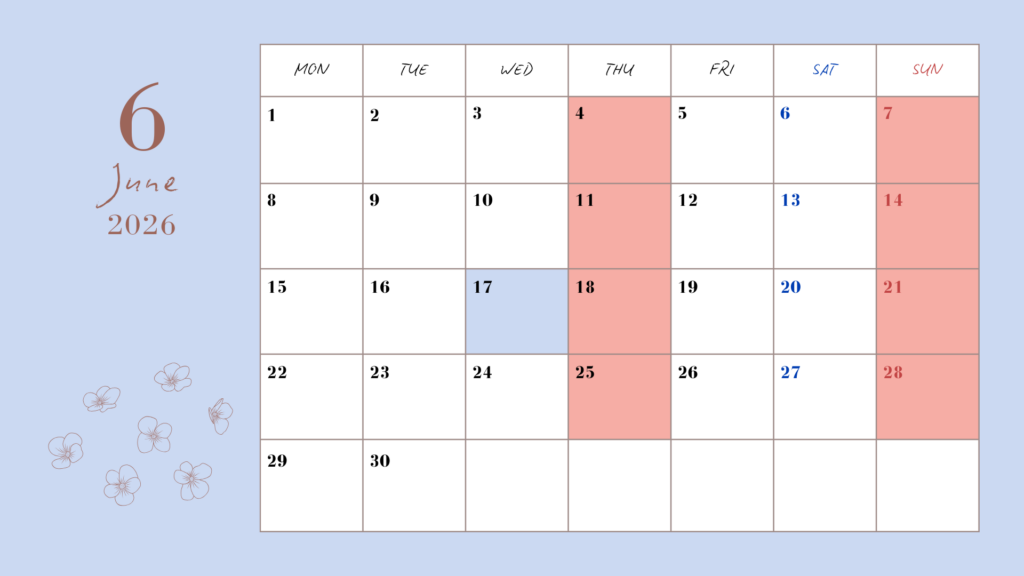 ６月休診日のお知らせ
